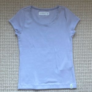 Abercrombie Kids lace trim rib tee, size 9/10